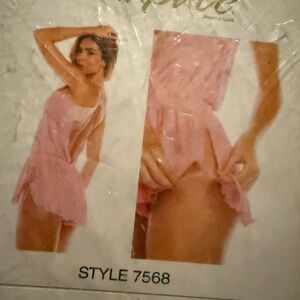 Pink Women's Intimate Sleepwear romper w/lace new in bag small/medium and L/XL